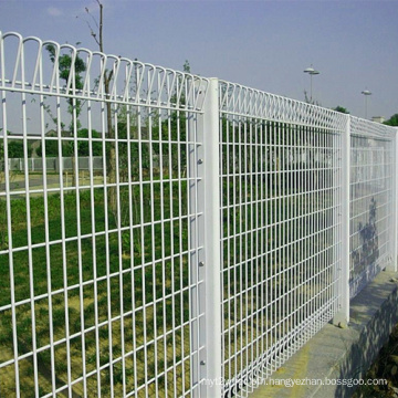 White Powder Coated Roll Top Wire Mesh Fence